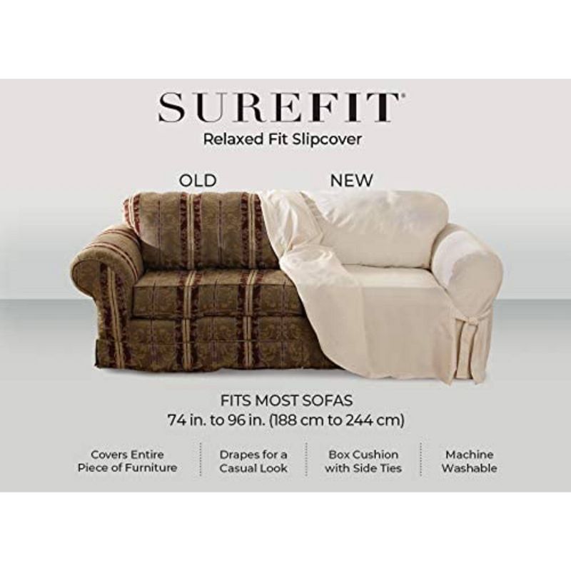 Soft Suede Loveseat Slipcover Chocolate - Sure Fit, 5 of 6