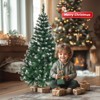 Angel Sar 4ft Artificial Christmas Tree, Snow Tipped Pine Tree with 300 Branch Tips, Unlit Holiday Tree with Metal Stand for Home Office Decor - 4 of 4
