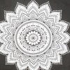 HomeRoots 92" X 84" Black And White Mandala Cotton Hanging Tapestry - 4 of 4