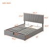 Full/Queen Size Linen Upholstered Platform Bed with a Hydraulic Storage System, 4L -ModernLuxe - 3 of 4