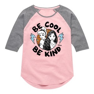 Girls' - Disney - Be Cool Be Kind Shirt Tail Raglan Graphic T-shirt - 1 of 4