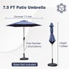XINGHANZHENXUAN 7.5FT Patio Umbrella with Push Button Tilt and Crank, Umbrella with 6 Sturdy Ribs - 4 of 4