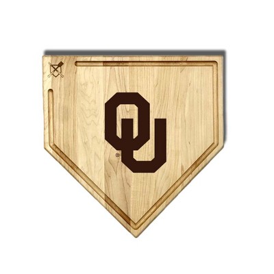 NCAA 17-Inch Wooden Home Plate Cutting Board w/Trough, Oklahoma Sooners
