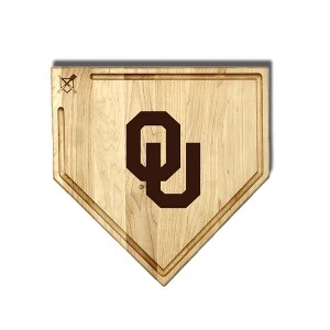 NCAA 17-Inch Wooden Home Plate Cutting Board w/Trough, Oklahoma Sooners - 1 of 2