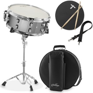 Ashthorpe Snare Drum Set with Remo Head, Beginner Kit with Stand and Padded Gig Bag - 1 of 4