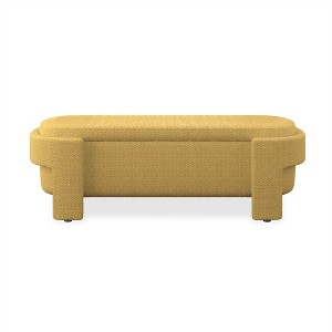 COWLOWN Linen Upholstered Storage Bench with Large Multi-Functional Ottoman with Hidden Storage for Living Room, Entryway & Bedroom - 1 of 4