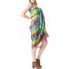 LA LEELA Women's Bikini Sarong Swimwear Cover up Skirt Bathing suit Summer Wraps Swimsuit Beach Wrap for Women One Size Yellow, Tie Dye Design - 4 of 4