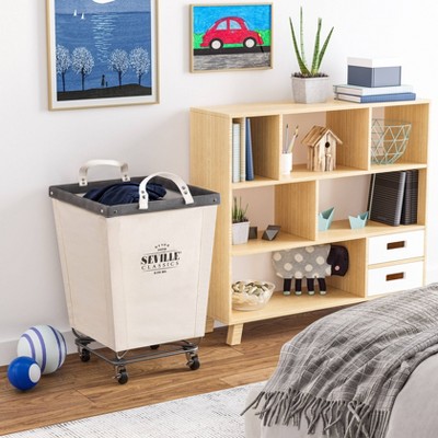 Seville Classics Rolling Commercial Laundry Hamper