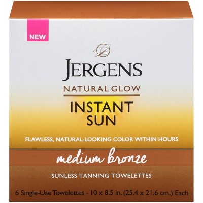 Jergens Natural Glow Instant Sun Towelette - Medium Bronze - 6ct