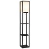 Simple Designs Three Shelf Etagere Floor Lamp Aqua Black - 2 of 4
