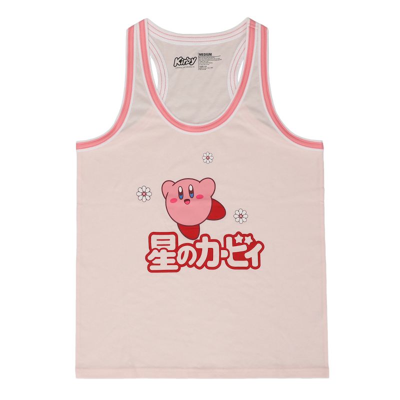 Kirby Daisies & Kanji Logo Women's Racer Back Tank Top & Dolphin Lounge Shorts Sleepwear Set, 5 of 6