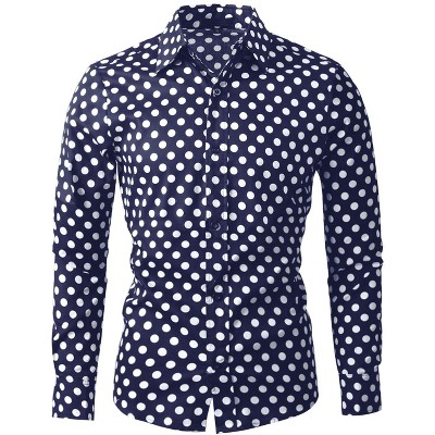 Big Polka Dot Pattern Short Sleeve Shirts for Men Loose Fit Tee Round Neck  Tops Clothes