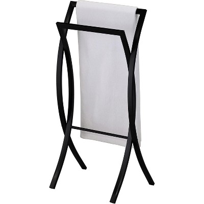 Black Metal Freestanding Contemporary Towel Rack