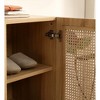 Vynxaria Elegant Rattan Mesh Double-Door Shoe Storage Cabinet - 29.5 Inches - 3 of 4