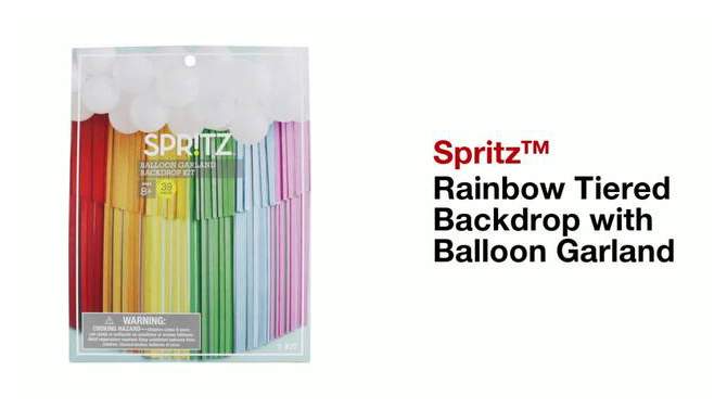 Rainbow Tiered Backdrop with Balloon Garland - Spritz&#8482;, 2 of 10, play video