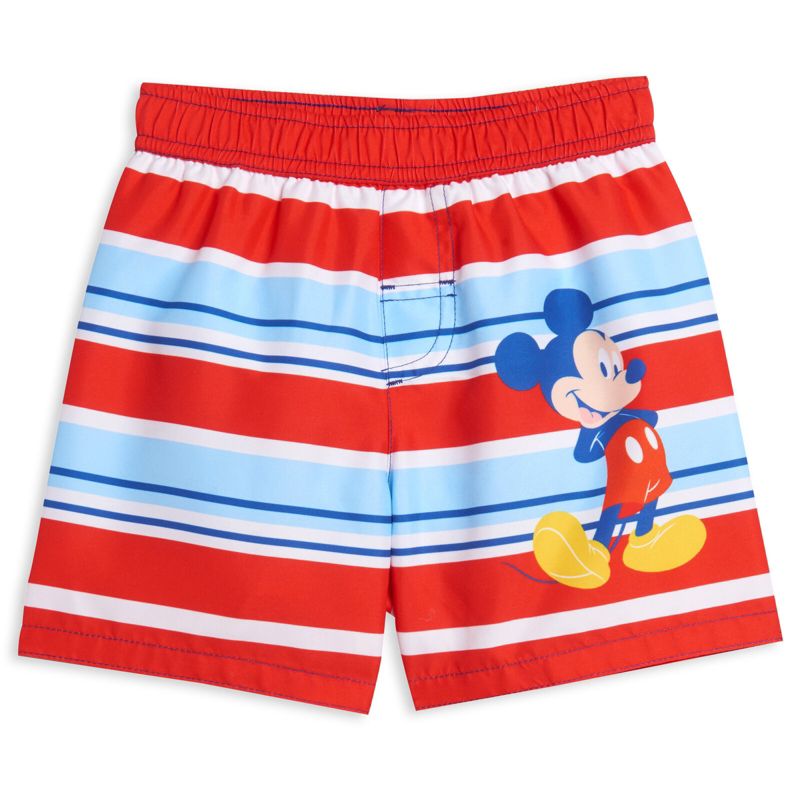 Disney Mickey Mouse Surfboard UPF 50+ Rash Guard shirt & Swim Trunks Outfit Set Toddler, 5 of 8
