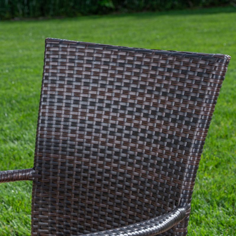 Camden 3pc Acacia & Wicker Bistro Set - Brown - Christopher Knight Home, 4 of 7