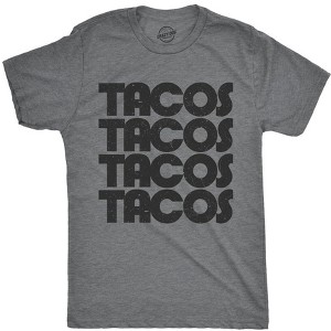 Mens Tacos Tacos Tacos T Shirt Funny Retro Tee For Guys - Crazy Dog Men's T Shirt - 1 of 4
