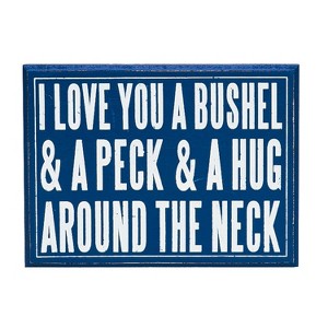 Beachcombers 4.75" x 6.5" Decorative "I Love You A Bushel & A Peck" Coastal Plaque Wall Hanging Sign - 1 of 1