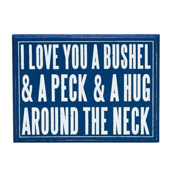 Beachcombers I Love You A Bushel Coastal Plaque Sign Wall Hanging Decor Decoration For The Beach 6.5 x 4.75 x 0.25 Inches.