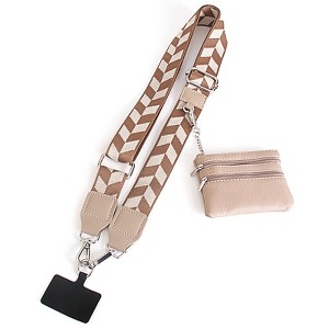 Universal Crossbody Strap for Phone Case with Zippered Pouch, Fashion Neck Lanyard, Detachable Wrist Strap, Compatible with iPhone 16 Pro Max, 15 Plus - 1 of 4