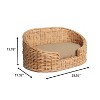 THE LICKER STORE Curvy Classic Handwoven Rattan Dog Bed with Machine-Washable Cushion - 4 of 4