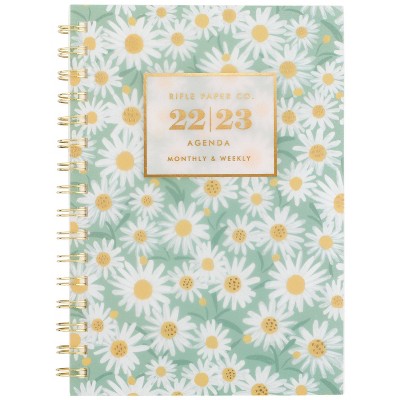 2022-23 Academic Planner Weekly/monthly Workbook Frosted Poly Daisies - Rifle Paper Co. For