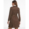 INSPIRE CHIC Women's Faux Suede Belted Long Zipper Jacket - 3 of 4