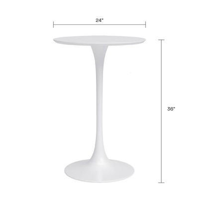 White Round Mid-Century Modern Counter Height Table