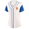 MLB New York Mets Women's Short Sleeve White Fashion Jersey - 2 of 3