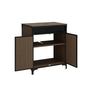 30 in. W x 19 in. D x 24 in. H Single Sink Freestanding Bath Vanity with Top in Black and Brown - 1 of 4