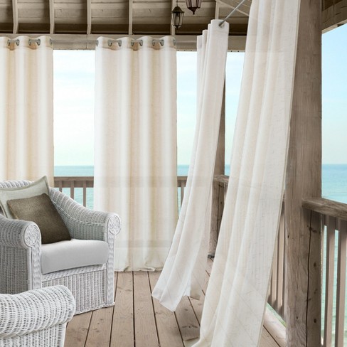 Bali Sheer Indoor Outdoor Window Curtain With Tieback Elrene