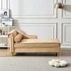 60.6" Velvet Chaise Lounge with Gold Metal Legs and 1 Pillow - ModernLuxe - 3 of 4