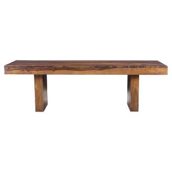 Solid Sheesham Wood 60" Cube Bench - Timbergirl