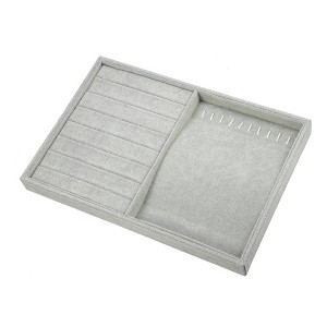 Unique Bargains 2 in 1 Jewelry Tray Stackable Tray Showcase for Rings Earrings Necklace Pendants 1 Pc - 1 of 4
