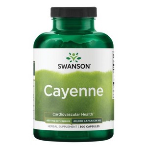 Swanson Herbal Supplements Cayenne - 40,000 Capsaicin Hu 450 mg 300 Caps. - 1 of 2