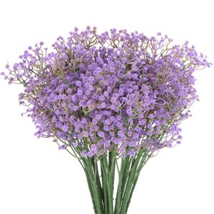 Unique Bargains Artificial Baby's Breath Faux Gypsophila Plastic Bouquets Real Touch Flowers 22.8" - 1 of 4