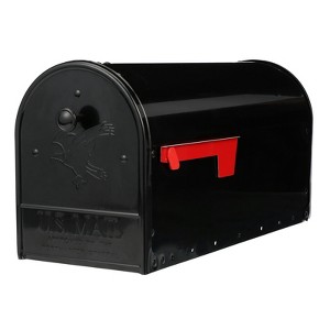 Gibraltar Mailboxes Outback Classic Galvanized Steel Post Mount Black Double Door Mailbox - 1 of 1