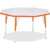 Jonti-Craft Berries Elementary Height Color Edge Octagon Table (48 x 48) in Orange - 2 of 2
