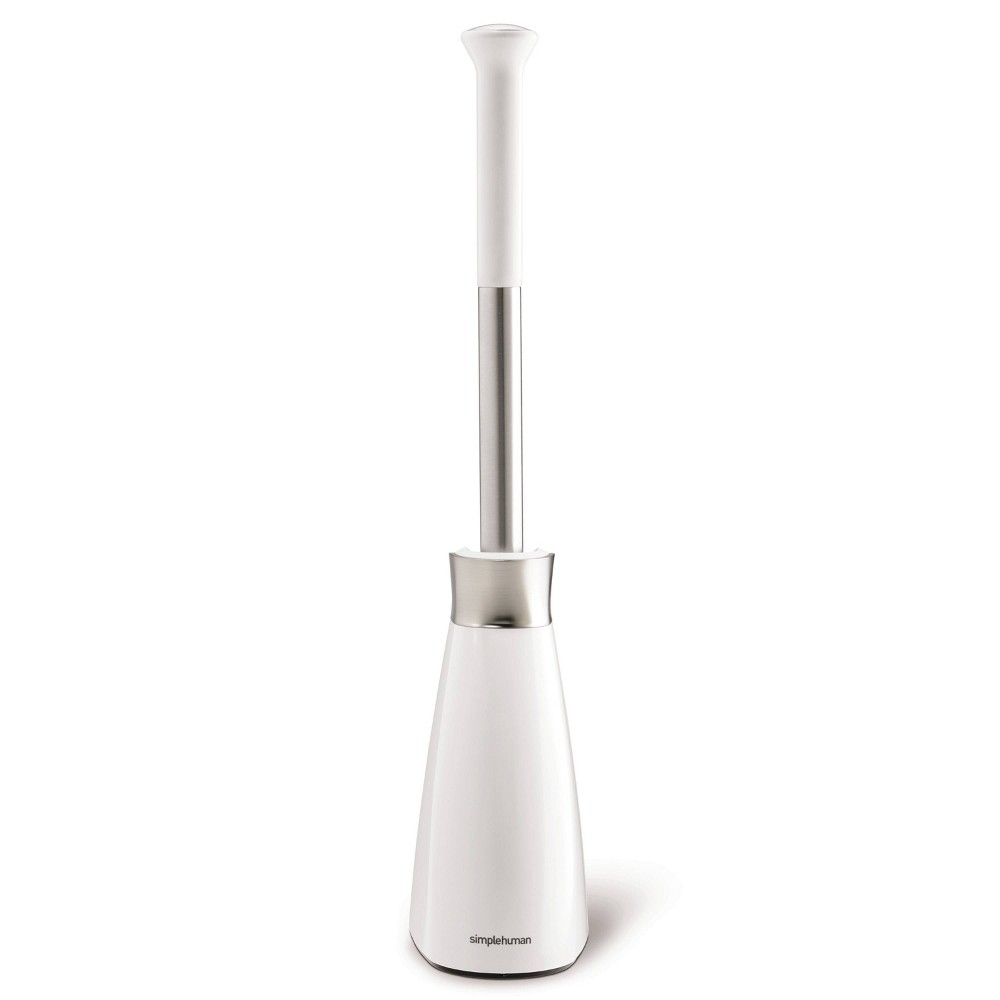 Photos - Garden & Outdoor Decoration Simplehuman Toilet Brush with Magnetic Caddy Holder - White Steel: Stainless Steel & Plastic, 2-Year Warranty 