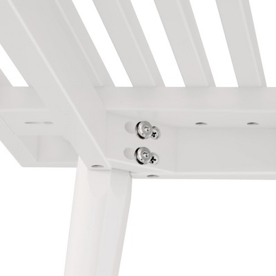 White Pine and Birch Mid-Century Modern Entryway Bench