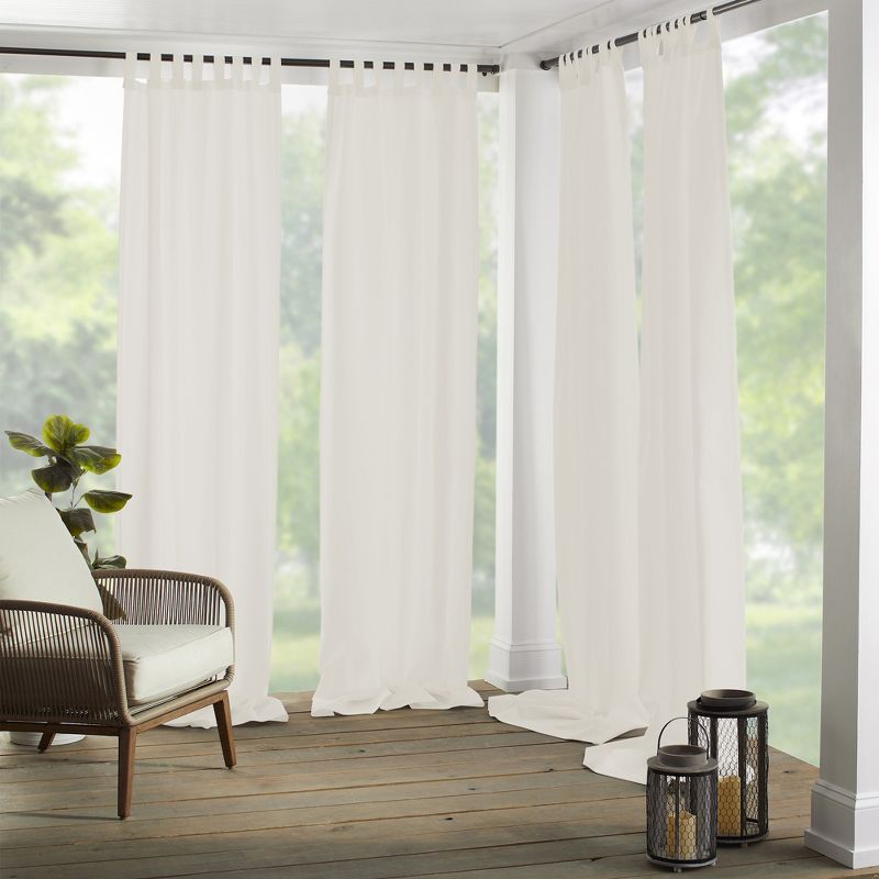 Matine Solid Tab Top Indoor/Outdoor Single Window Curtain for Patio, Pergola, Porch, Cabana, Deck, Lanai - Elrene Home Fashions, 1 of 6