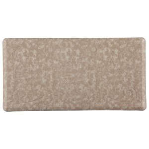 J&V TEXTILES Medallion Embossed Anti-Fatigue Stain-Resistant Cushioned Floor Mats - 1 of 4