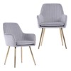 KTMBDW Set of 2 Dining Chairs with Back, Velvet Upholstered Modern Accent Chairs with Metal Legs for Dining Room - 4 of 4