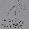 Rerun Island Women's Cherry Dice Hearts Short Sleeve Graphic Cotton Baby Tee - Athletic Heather 2X - 2 of 4
