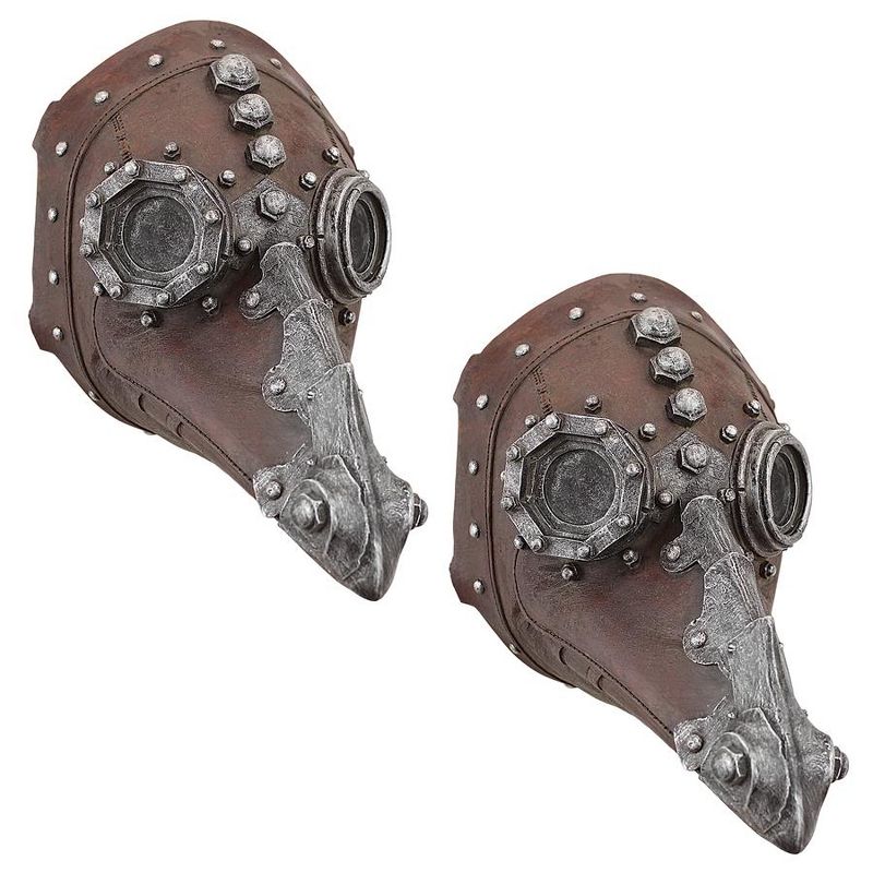 Design Toscano Doctor of Death Steampunk Plague Sculptural Mask: Set of Two, 1 of 7