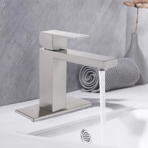 Kumasinova 6.5" Single Handle Bathroom Sink Faucet,1-Hole Stainless Steel Vanity Basin Mixer Faucet Lavatory Tap - 1 of 4