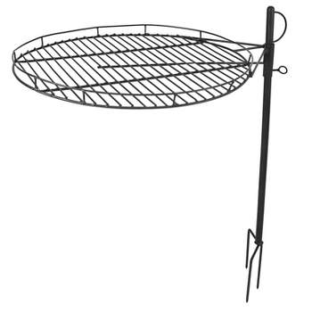 Sunnydaze Outdoor Heavy-Duty Height-Adjustable Fire Pit Cooking Grill Grate with 360-Degree Rotation - 24"