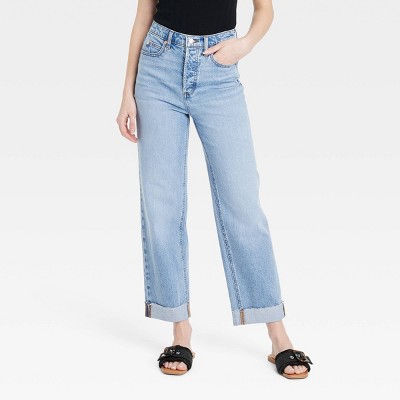 Women's Highest-Rise Straight Ankle Cuffed Jeans - Universal Thread™