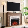 Sincido 45" TV Stand wth Electric Fireplace, Flip Top Electric Fireplace with Mantel, Remote Control Fireplace for Living Room - 2 of 4